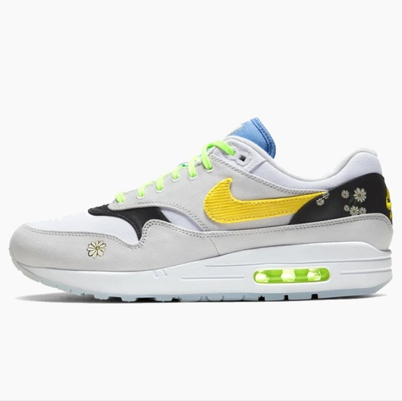 EUC Nike Air Max 1 "Speed Yellow" Daisy Design - Picture 5 of 6